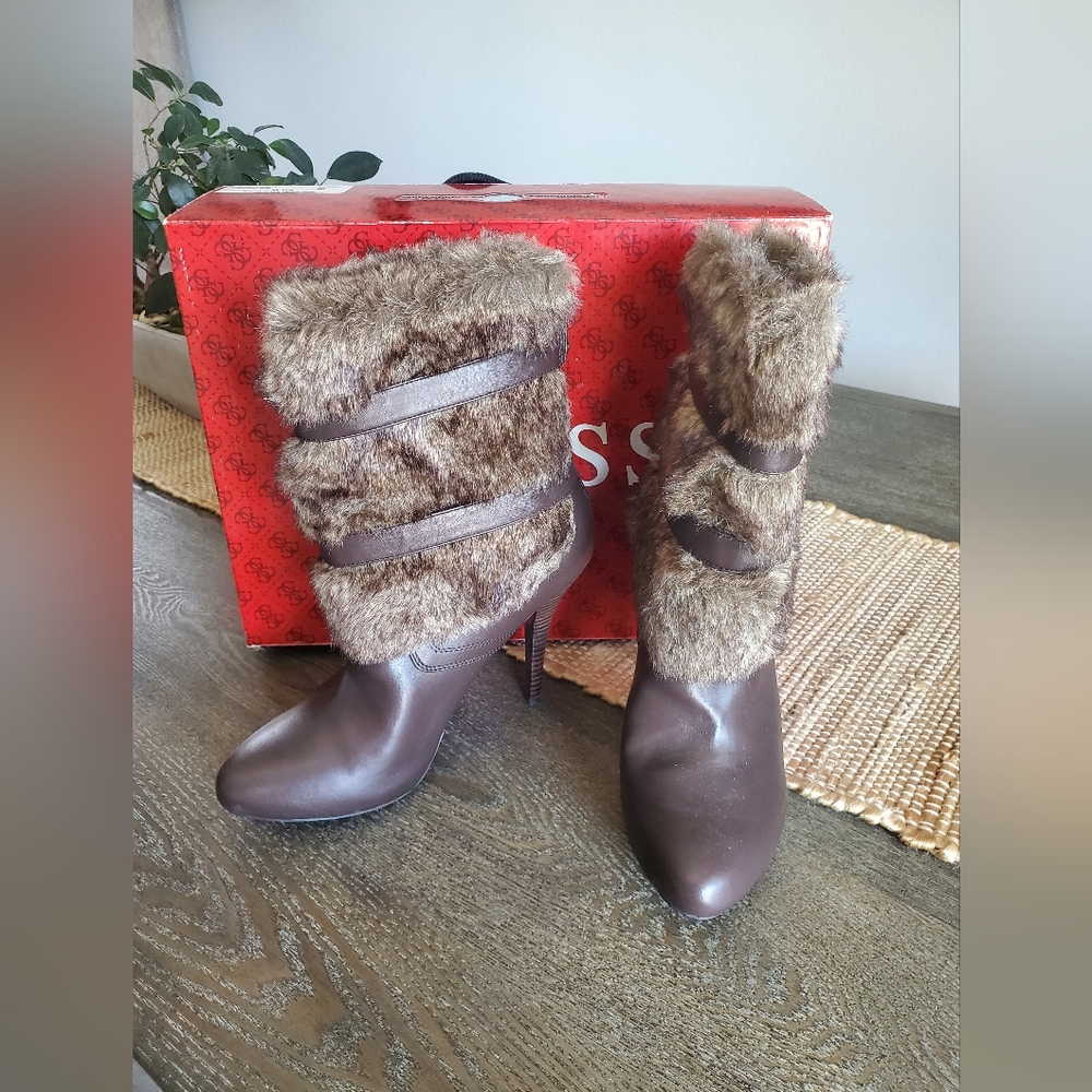 Faux Fur Guess Bootie